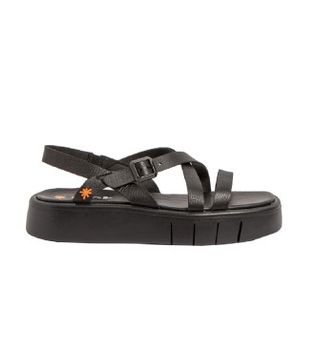Art para mujer. 118531101003_001 Sandalias de Piel 1853 Malaga negro (41), 3 a 5cm, Hebilla, Casual