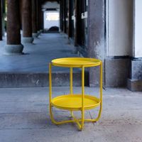 mesita de jardin sandefjord acero 575x40 cm - amarillo encasa