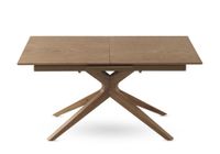 mesa extensible con patas de roble y tablero de fresno 160200x90