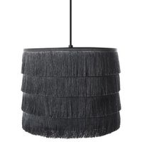 lampara colgante de diseno moderno lampara de techo pantalla con flecos tejido de poliester negro suapure