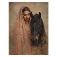 cuadro mujer con caballo  en pvc multicolor 30x40 cm
