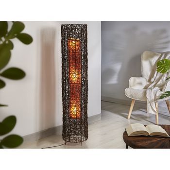 Lampara Pie Kyoko Rattan Marron 140 Cms. 30dx140 Cms