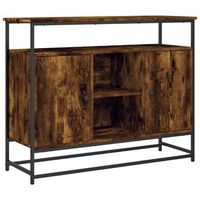 aparador de madera de ingenieria roble ahumado 100x35x80 cm vidaxl