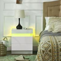 melamina de madera homcom mesita de noche con led 45x35x52 cm blanco
