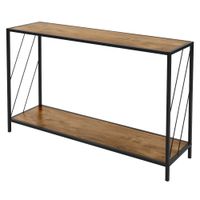 mesa consola marron 120x335x75cm madera de roble rustico