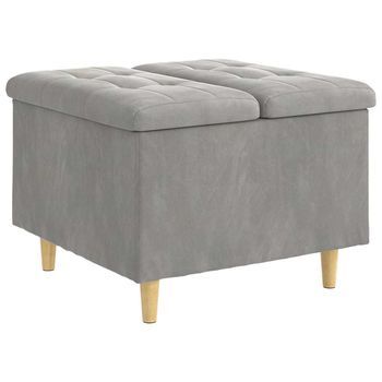 Ottoman Con Almacenamiento Gris Claro 60 X 60 X 45 Cm Vidaxl