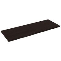 tablero mesa madera roble tratada marron oscuro 140x50x2-4 cm vidaxl