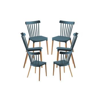 Pack 6 Sillas Leka De Polipropileno 82*44*54 Cm - Verde Azulado