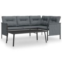 conjunto de muebles de jardin 2 uds  mesa y sillas acero gris antracita
