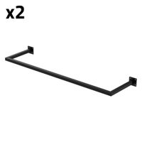 2x percheros de pared 110 x 30cm negro de acero inoxidable hasta 50kg