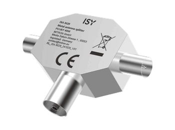 Adaptador SAT - ISY ISA-9029, 2 Conectores hembra y 1 macho, Blanco