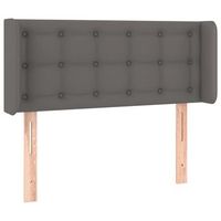 cabecero cama  panel de cabecera de cuero sintetico gris 93x16x7888 cm
