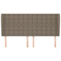 cabecero cama mueble de dormitorio con orejas de tela 183 x 23 x 118128 cm gris topo m020003450
