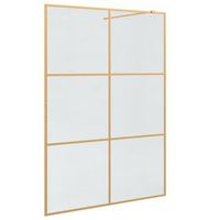 pared de ducha walk-in dorado 140 x 195 cm vidrio templado vidaxl