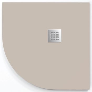 Plato De Ducha Onda Curve Crema 90x90 Cm (radio 50) Rejilla Inox
