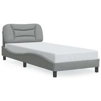 cama para adulto  cama individual  estructura de cama con luces led tela gris claro 90x200 cm