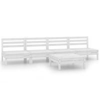 conjunto de muebles de jardin 5 uds  mesa y sillas madera maciza de pino blanco