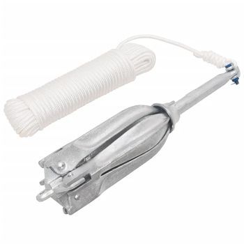 Ancla Plegable Cuerda Hierro Fundido Galvanizado Plata 10 Kg Vidaxl