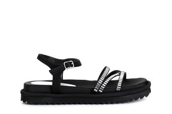 sandalias fraile con pedrería black