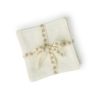 posavasos x4 algodon 10x10 blanco