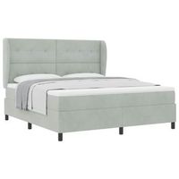 cama tapizada 203x180x128 cm  - gris