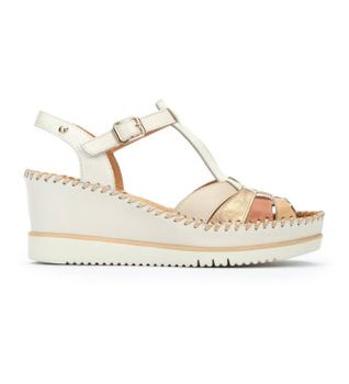 Pikolinos para mujer. W3Z-1836C1 Sandalias de Piel Aguadulce blanco roto (41), 5 a 8cm, Hebilla, Casual