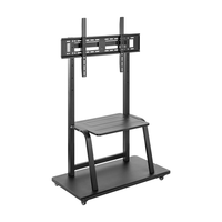 aisens soporte de suelo eco con ruedas bandeja para dvd para monitor tv 150kg de 37 100 negro