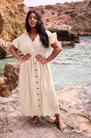 yours vestido boho beige escote de pico mujer curvy y tallas grandes yours
