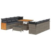 conjunto de sofas de jardin con cojin gris 231 x 224 x 85 cm vidaxl