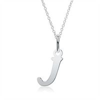 cadena con letra j de plata 925