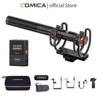 comica vm30 microfono inalambrico de condensador supercardioide 24g con control de ganancia para camara smartphone y computadora