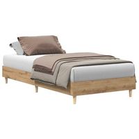 estructura de cama sin colchon roble artesanal 75x190 cm madera vidaxl