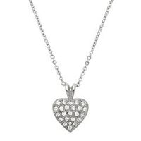 colgante corazon acero inoxidable circonita con cadena
