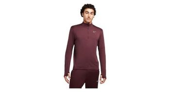 Camiseta termica con 1 2 cremallera nike element red para hombre