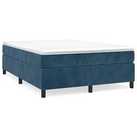 cama tapizada 203x140x35 cm contrachapado madera procesada - azul