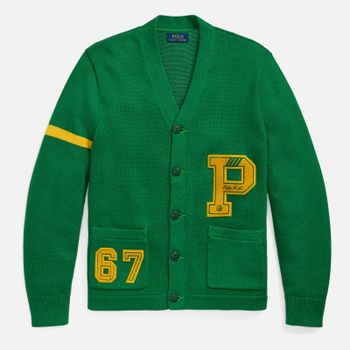 Polo Ralph Lauren Varsity Logo Cotton-Knit Cardigan - L