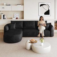 sofa modular en l negro de 266 cm 4 plazas sin montaje