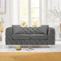 amara grey linen 2 seater sofa