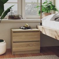 mesita de noche - mueble para dormitorio - madera contrachapada - roble sonoma 50x39x435cm