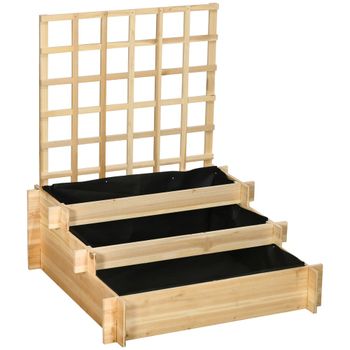 Jardinera de escalera 95x95x110 cm madera natural