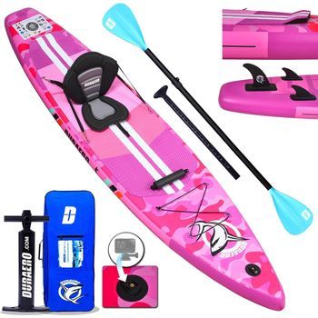 Tabla de Paddle Surf DURAERO Sup Hinchable PVC, 330x76x15cm, Rosa
