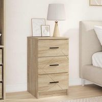 mesita de noche - mueble para dormitorio - madera contrachapada - roble sonoma 38x38x66cm