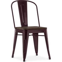 silla de comedor - diseno industrial - madera y acero - stylix bronce