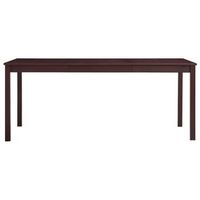 mesa de comedor de madera de pino marron oscuro 180x90x73 cm