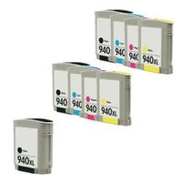 compatible multipack hp officejet pro 8000 wireless printer ink cartridges 9 pack -c4906ae