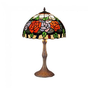 Lámpara de mesa rosy cristal tiffany