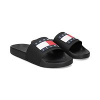 tommy hilfiger sandalias planas mujer - negro talla 41