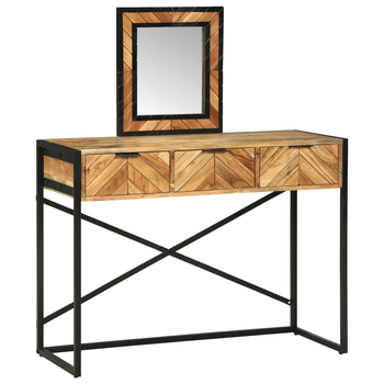 Mesa Tocador | Mesa De Maquillaje Marrón 100 X 40 X 120 Cm Madera De Acacia Sólida