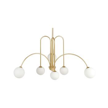 Lámpara Colgante Lámpara De Techo Redonda Metal Hierro Vidrio Pantalla Sala De Estar Moderno Estilo Glamuroso Oro Forbes