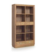 libreria de madera de mindi beige 8 huecos alt 190 cm